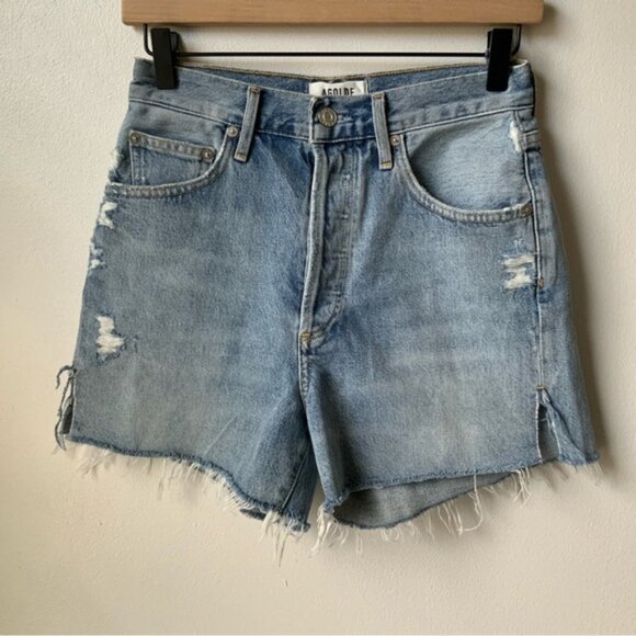 Agolde Dee Denim Mini Shorts - Picture 5 of 8